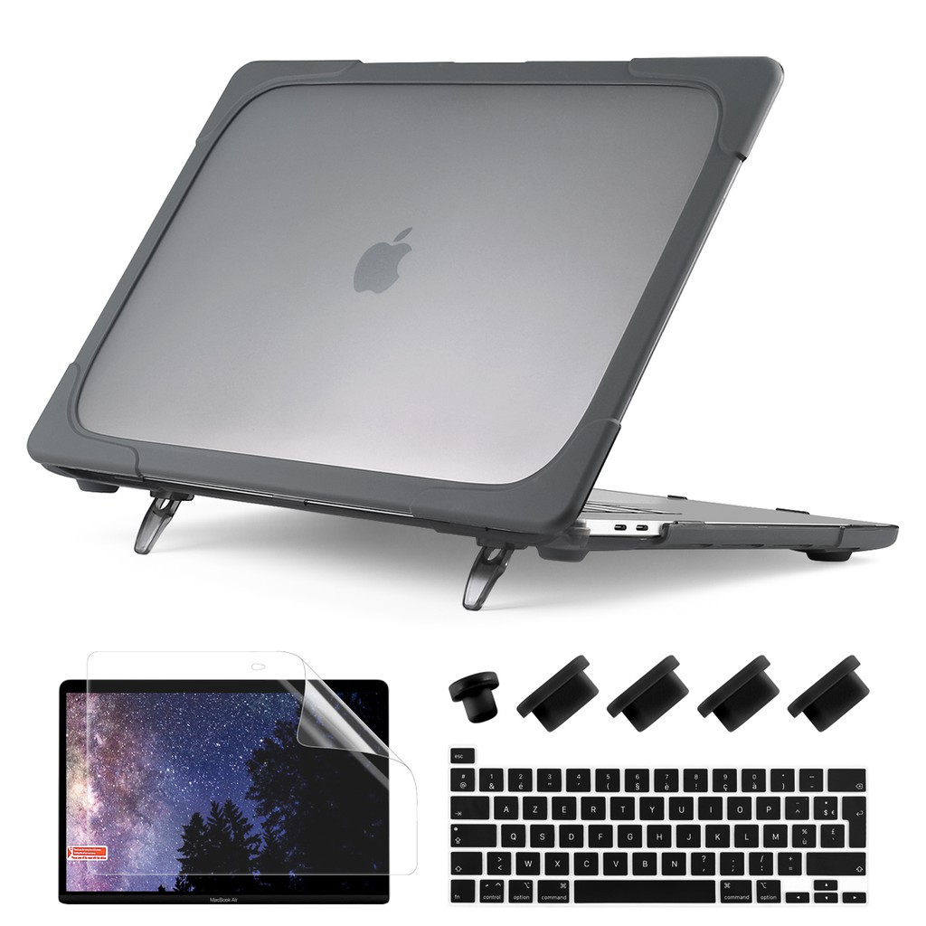 蘋果電腦殼 MacBook Air 13吋 Pro 14 15 16 2024保護殼 A3113支架防摔 鍵盤膜螢幕貼