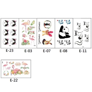 11 E 卡通 小動物 熊貓 兔子 狐狸 紋身貼紙 表演造型 化裝舞會 能貼在 安全帽 汽機車上 陶器 磁磚 金屬