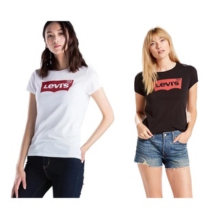 LEVI'S 女生修身圓領 T 恤 短袖上衣 美國進口 夏日穿搭品 百搭 白色 黑色 32223-0142 0144