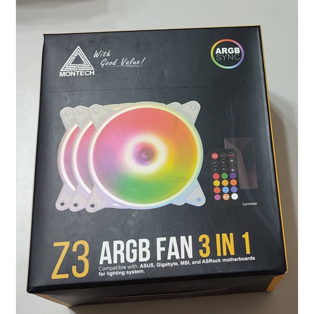 新品 MONTECH 君主 Z3 ARGB FAN 3IN1 12公分風扇 軸心發光 雙光環