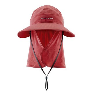 荒野 wildland 中性抗UV可脫式功能遮陽帽 防曬帽 後頸部防曬 遮陽帽 褚紅色