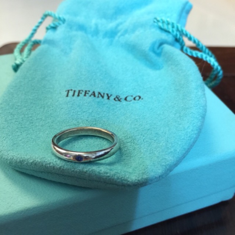 TIFFANY &amp; CO.藍寶石戒指 （食指戒、簡約）