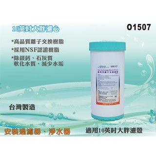 【水築館淨水】10" 大胖樹脂濾心.濾水器.淨水器.水族館.軟水器.飲水機.水塔過濾器.RO純水機(貨號O1507)