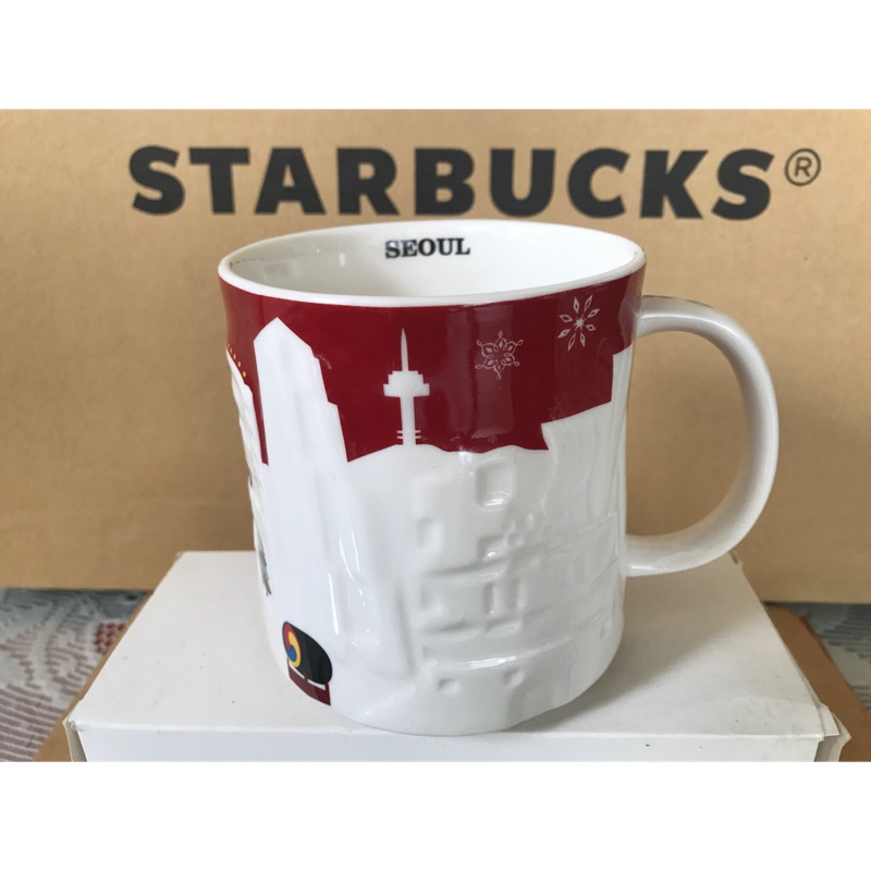 星巴克 Starbucks 首爾 Seoul 馬克杯 mug  城市杯 city mug 浮雕杯 絕版 聖誕版