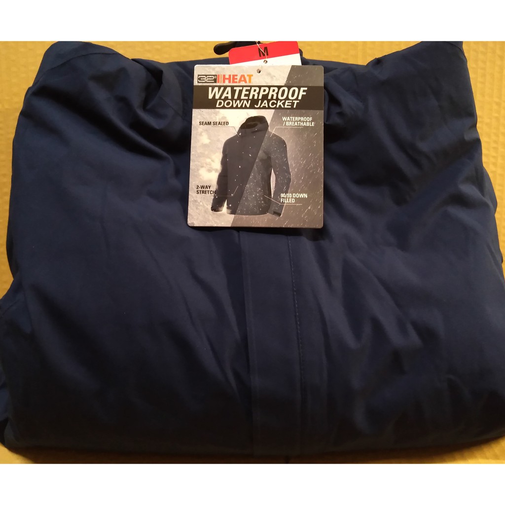 32 Degrees Degree 男羽絨外套防潑水連帽外套海軍藍黑costco 代購好市多 蝦皮購物