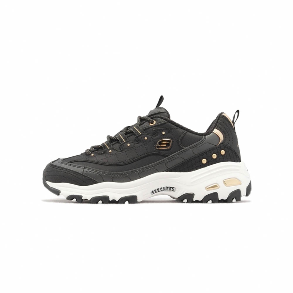 【SKECHERS】 D Lites 149267BKGD 女 黑色 老爹鞋 異材質 皮革 輕量 復古鞋