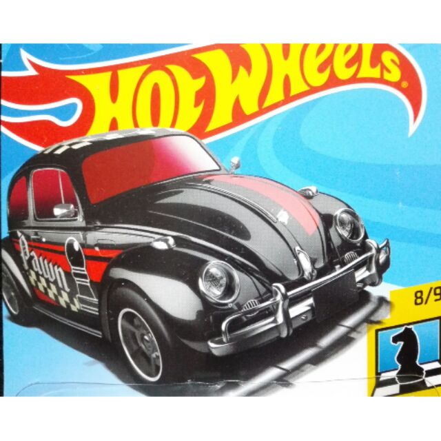 1／64風火輪Hot Wheels VOLKSWAGEN BEETLE純黑色典雅車身配銀黑雙色鋁圈電鍍復古前後保險桿版本