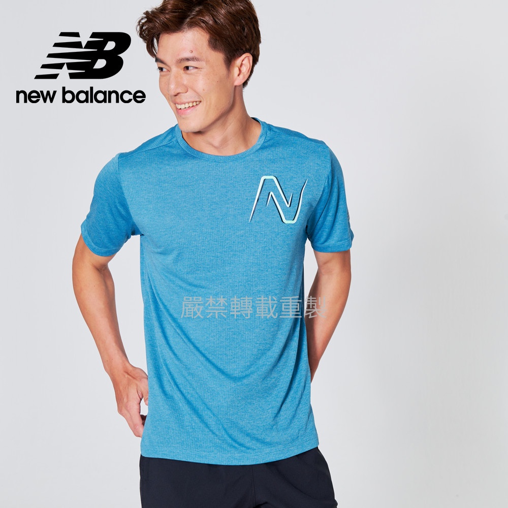 【New Balance】 NB ICEX短袖T_男性_藍色_AMT21277ST1