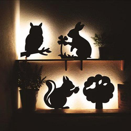 日本製造 聲控 LED 動物 松鼠 樹木 貓頭鷹 壁燈 (三款可選)