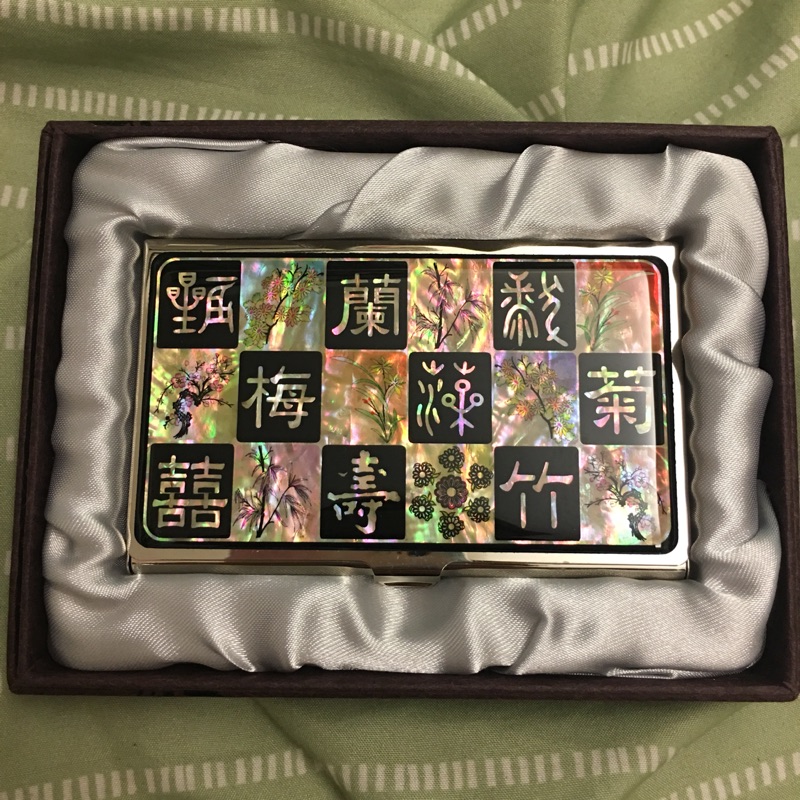 全新 韓國精緻貝殼漢字名片盒 蝦皮購物