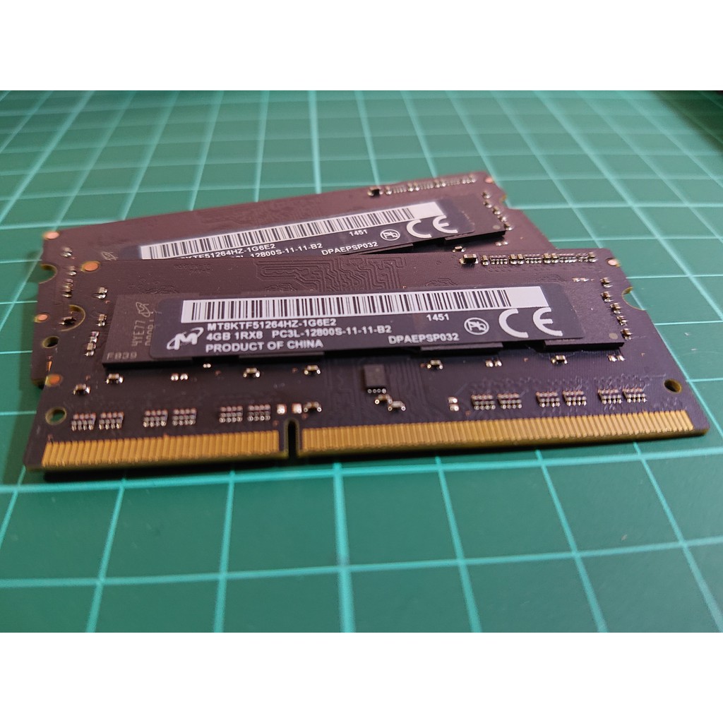 電腦記憶體 RAM 4G 4GB DDR3L 1600 美光 Micron MT8KTF51264HZ-1G6E2