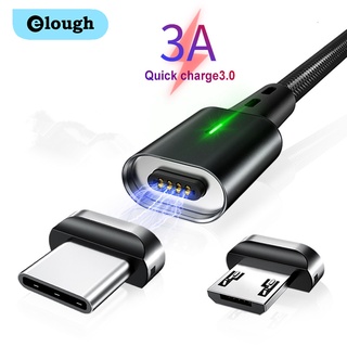 Elough 1M 2M 快速電磁電纜快速充電 Micro USB TypeC 充電線磁鐵 Android USB-C