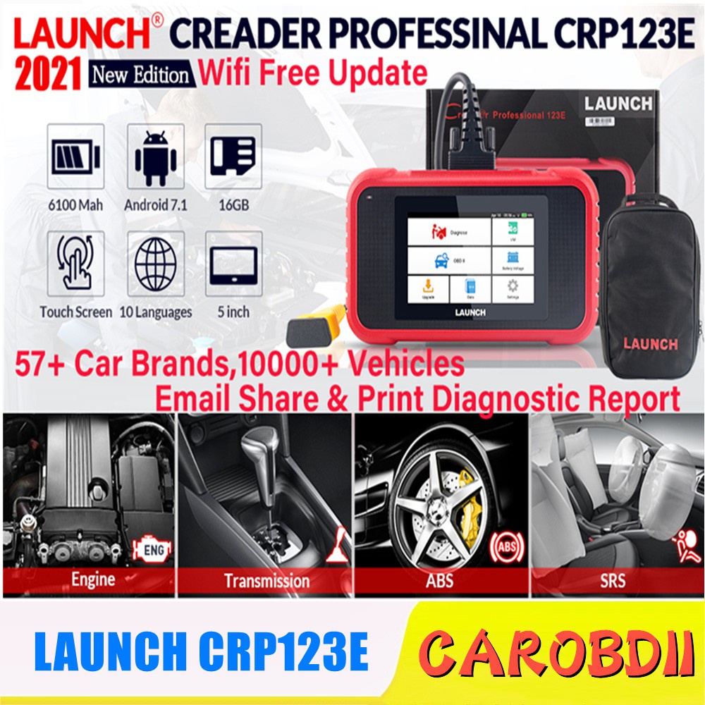 Launch X431 CRP123E OBD2 診斷工具汽車 OBD 發動機 ABS 安全氣囊 SRS 傳輸代碼閱讀器