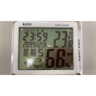 歌林LCD電子溫濕度計KGM-DLB05/鬧鈴設定/可壁掛/可站立/溫濕度和時間顯示，低功率、穩定性高，/12、24小