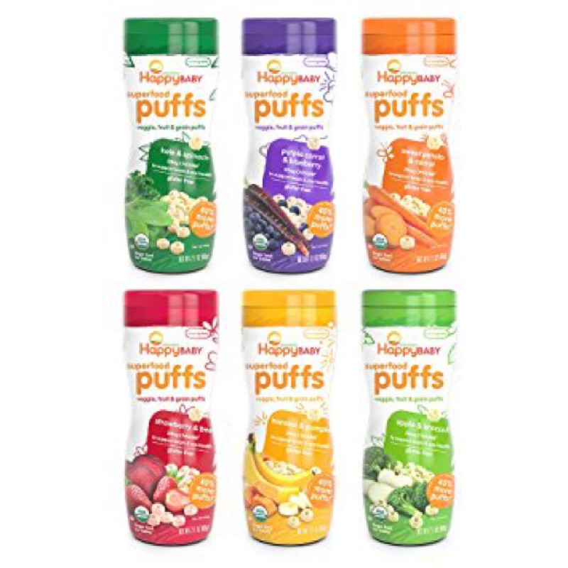 現貨-Happy baby puffs 美國有機認證有機寶寶餅乾