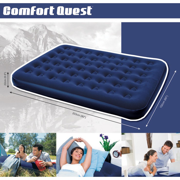 Bestway 67003 立柱植絨充氣床墊(雙人加大).蜂巢結構空氣床墊睡墊氣墊床野營床露營床彈簧床