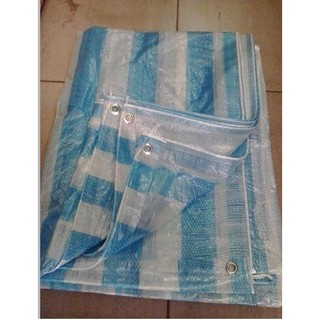 藍白帆布 防水布 塑膠布 搭棚架 18*18尺