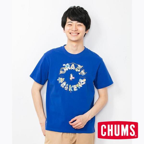 CHUMS Crazy Weekend 短袖T恤 藍色夏威夷 CH011481A065