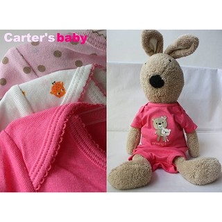 【Carter's 卡特】100% 全新正品 短袖+長袖 包屁衣 連身衣 彌月禮 三件組【12M-24M】熊熊抱抱