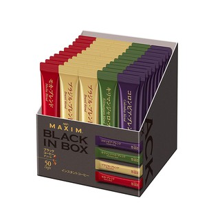 日本 AGF MAXIM 無糖即溶咖啡 50入 四種風味 黑咖啡 BLACK IN BOX 沖泡飲品 咖啡粉