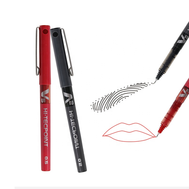 D 0.5 毫米細尖紅色黑色唇眉筆液體墨水筆用於永久化妝美容水療工作室