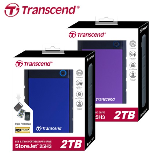 創見 Transcend StoreJet 25H3 USB3.1 2.5吋 美國軍規抗震 行動硬碟 1T 2T 4T