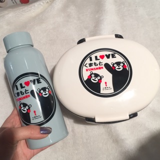 WaMo♡熊本熊🐻環保兩層便當盒 輕巧隨身玻璃水壺水瓶