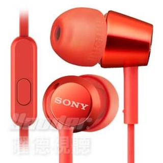 〔送收納盒〕SONY MDR-EX155AP 紅 細膩金屬 耳道式耳機 線控MIC