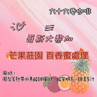 【六十六巷咖啡】哥斯大黎加｜布蘭卡｜芒果莊園｜淺中烘焙｜百香蜜處理｜卡度拉/卡杜艾｜｜新鮮烘焙｜咖啡豆｜免運費