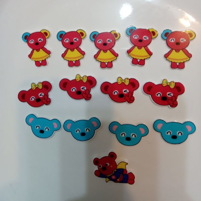 可愛熊熊塑膠貼片 塑膠熊貼飾 彩蝶手作