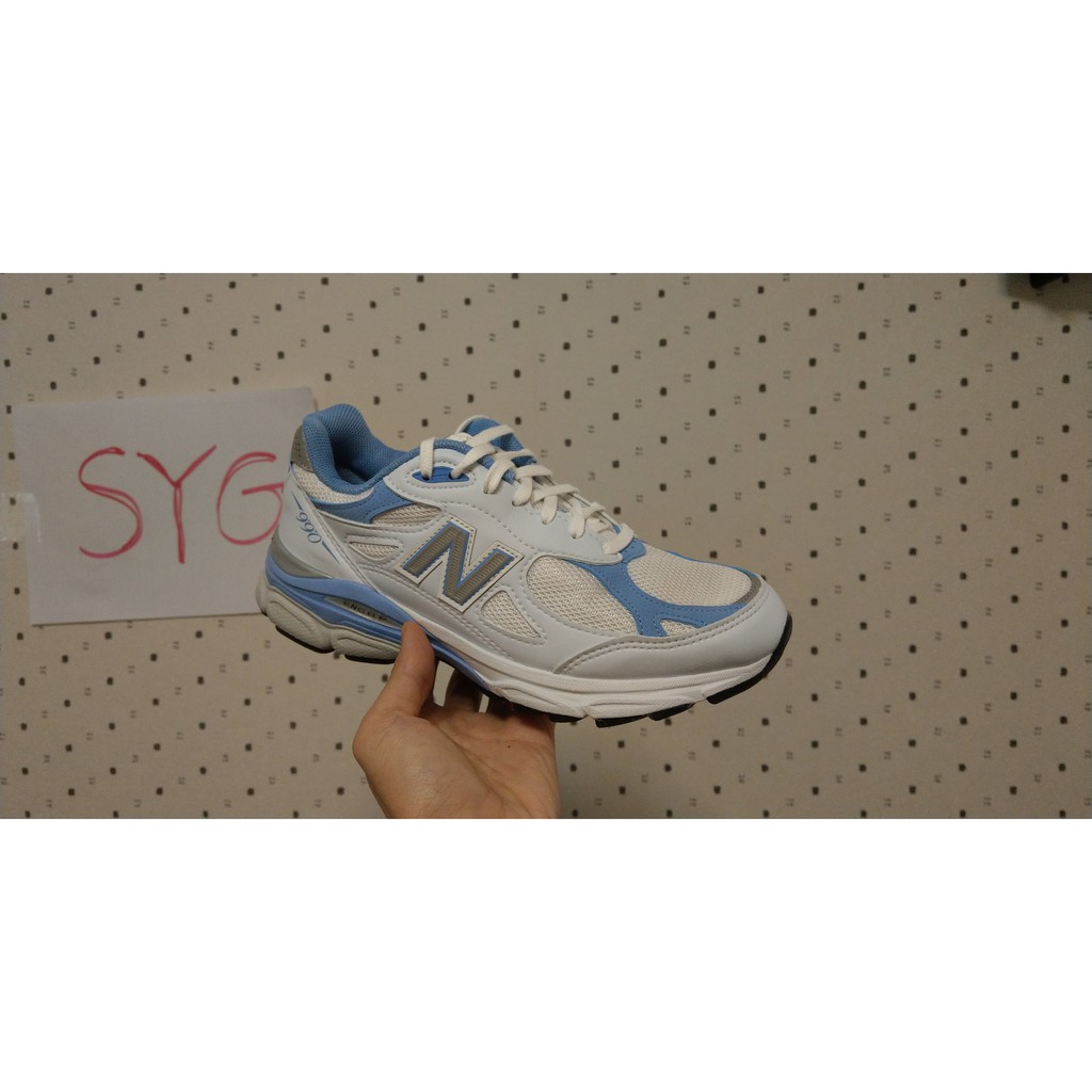 [SYG] New Balance 990v3 us7B=24 白藍皮 女鞋 W990WB3  990v4