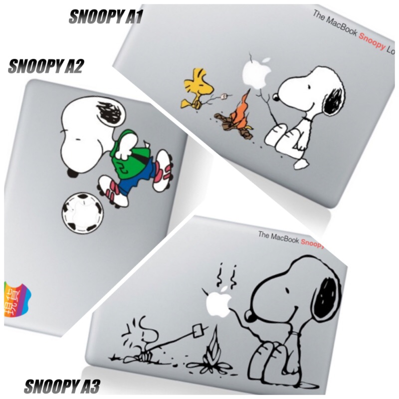 Apple Macbook Air Pro 蘋果mac 筆電13吋創意貼紙史努比週年慶現貨買1送1 蝦皮購物