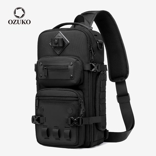 Ozuko 大容量防水男士胸包戶外運動戰術側背包