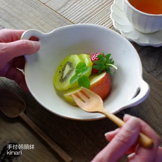 日本製 益子燒 kinari 手付朝顏缽 缽碗 沙拉碗 點心碗【好好生活食器】職人手作 窯元直送 臺灣現貨 送禮