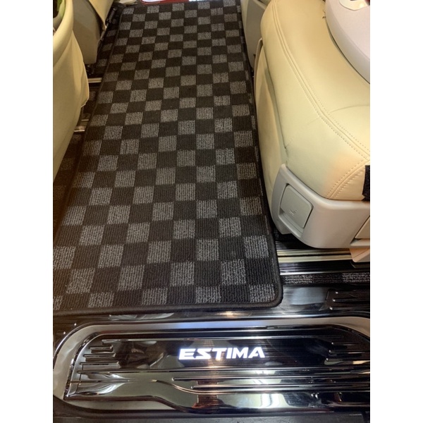 通用型黑灰格長方型墊，PREVIA，SIENNA/HONDA ODYSSEY迎賓地墊，格子地墊，台灣製造