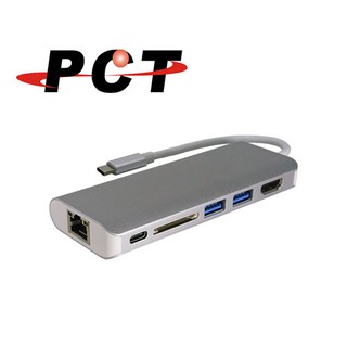 【PCT】USB-C 轉 USB3.0+HDMI+RJ45+SD讀卡機+PD擴充座(PK162)