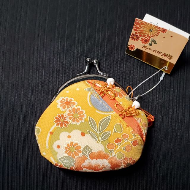 日本 和風 零錢包 口金包 錢包 小錢袋 和織品 日式 風格 布質 花 繽紛 日本製