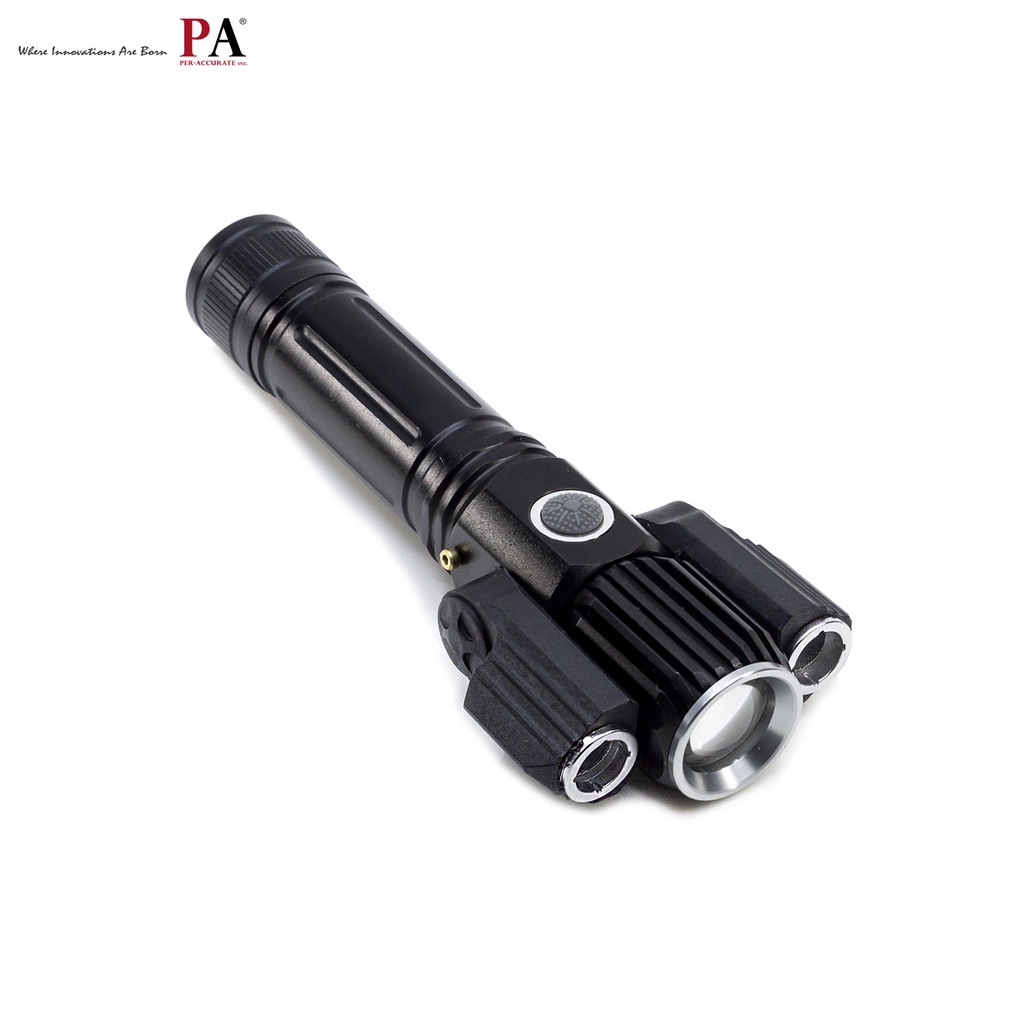 【PA LED】PX3 三眼 手電筒 腳踏車燈 角度可調 贈認證電池 高亮度 可重複充電 防水防塵