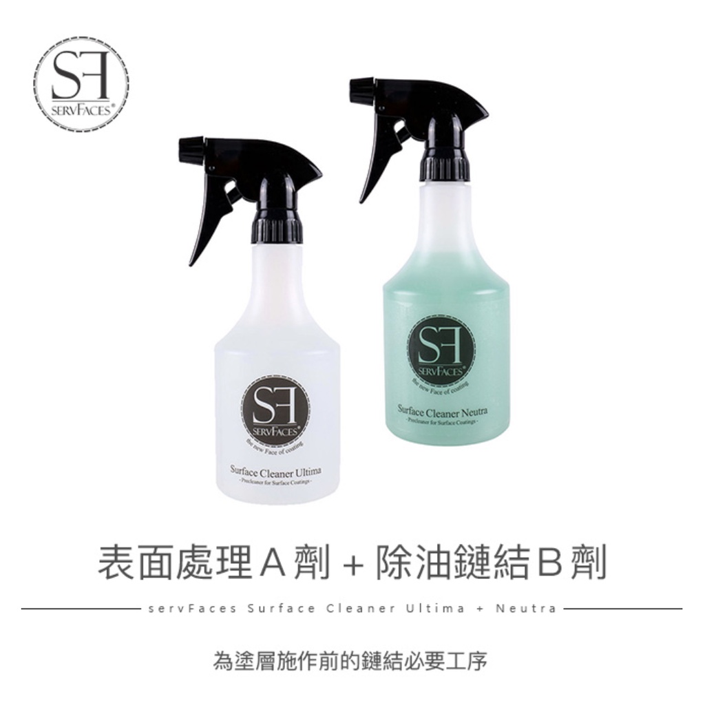 servFaces 德國SF 鍍膜前置ＡＢ清潔脫脂 二劑 Surface Cleaner / Neutra