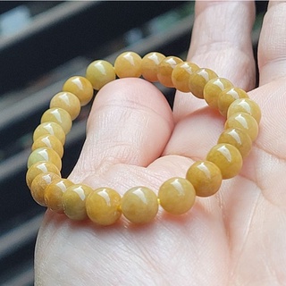 嗨，寶貝銀飾珠寶* 翡翠飾品☆保證緬甸玉A貨 色澤濃鬱 細糯種黃翡 蜜糖黃翡翠手鍊 珠鍊