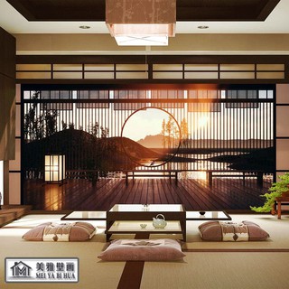 流行新品上新3d日本推拉門屏風裝飾背景墻紙日式料理壽司店居酒屋墻面裝修壁紙 蝦皮購物