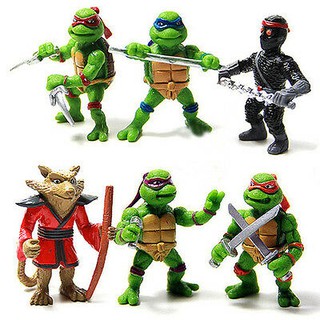6件 忍者神龜 忍者龜 TMNT 變種忍者龜 人形公仔手辦 玩偶 蛋糕裝飾擺件 動漫遊戲電影周邊人偶模型 兒童玩具 生日