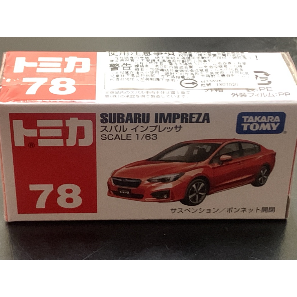 現貨全新未拆封tomica多美小汽車絕版NO78:Subaru Impreza