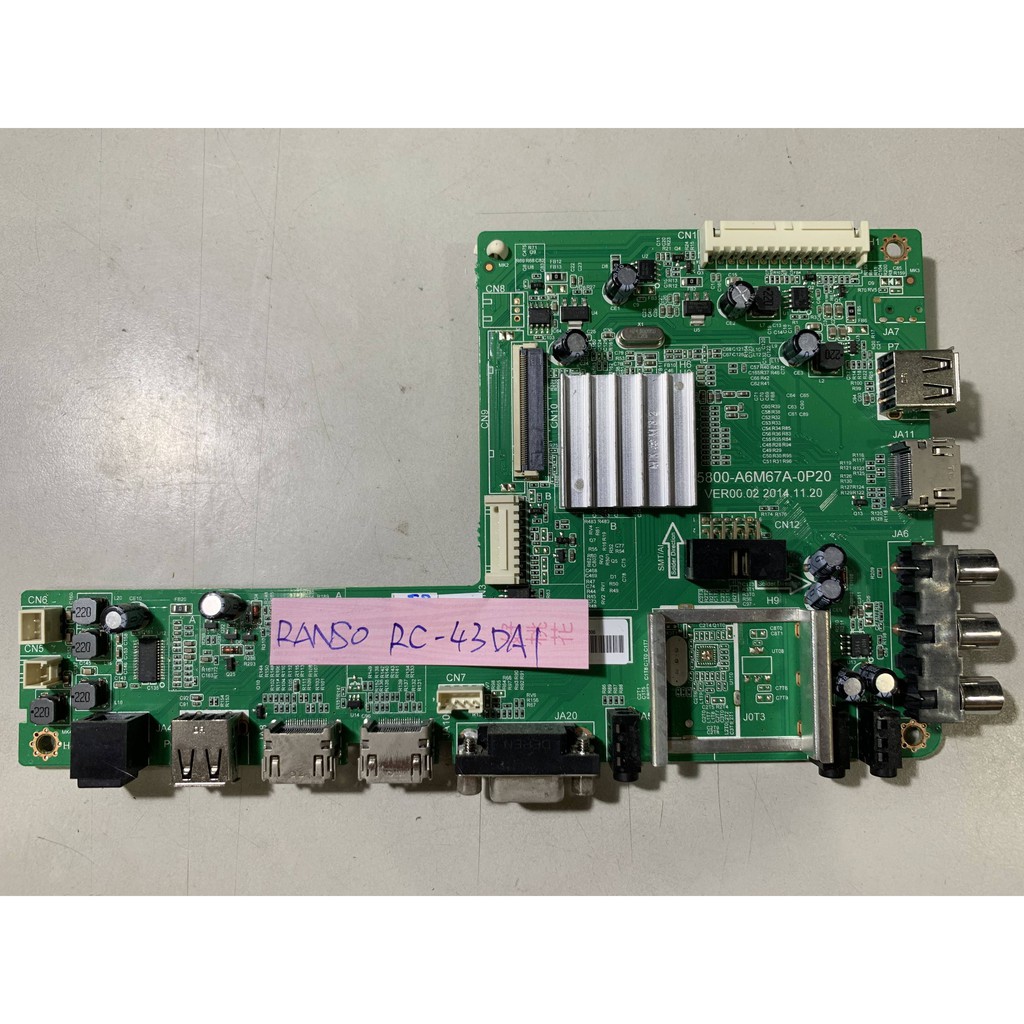 RANSO 聯碩 RC-43DA1 43吋 電視主機板、電源板(已賣出)、邏輯板、遙控接收器、喇叭、腳架