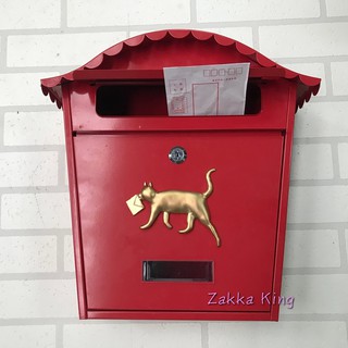 [HOME] 臺灣現貨 金色小貓個性信箱 鍛鐵信箱 歐式鄉村古典蘇格蘭紅小貓信箱 郵箱 信件箱 意見箱 超取限1件