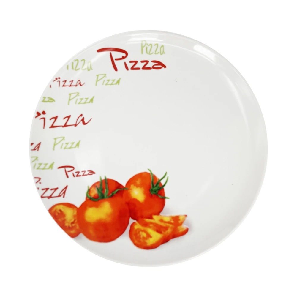 【YU Living】義式番茄款PIZZA盤 12吋盤 餐盤 盤子(12吋盤/番茄圖樣) [折扣碼現折]