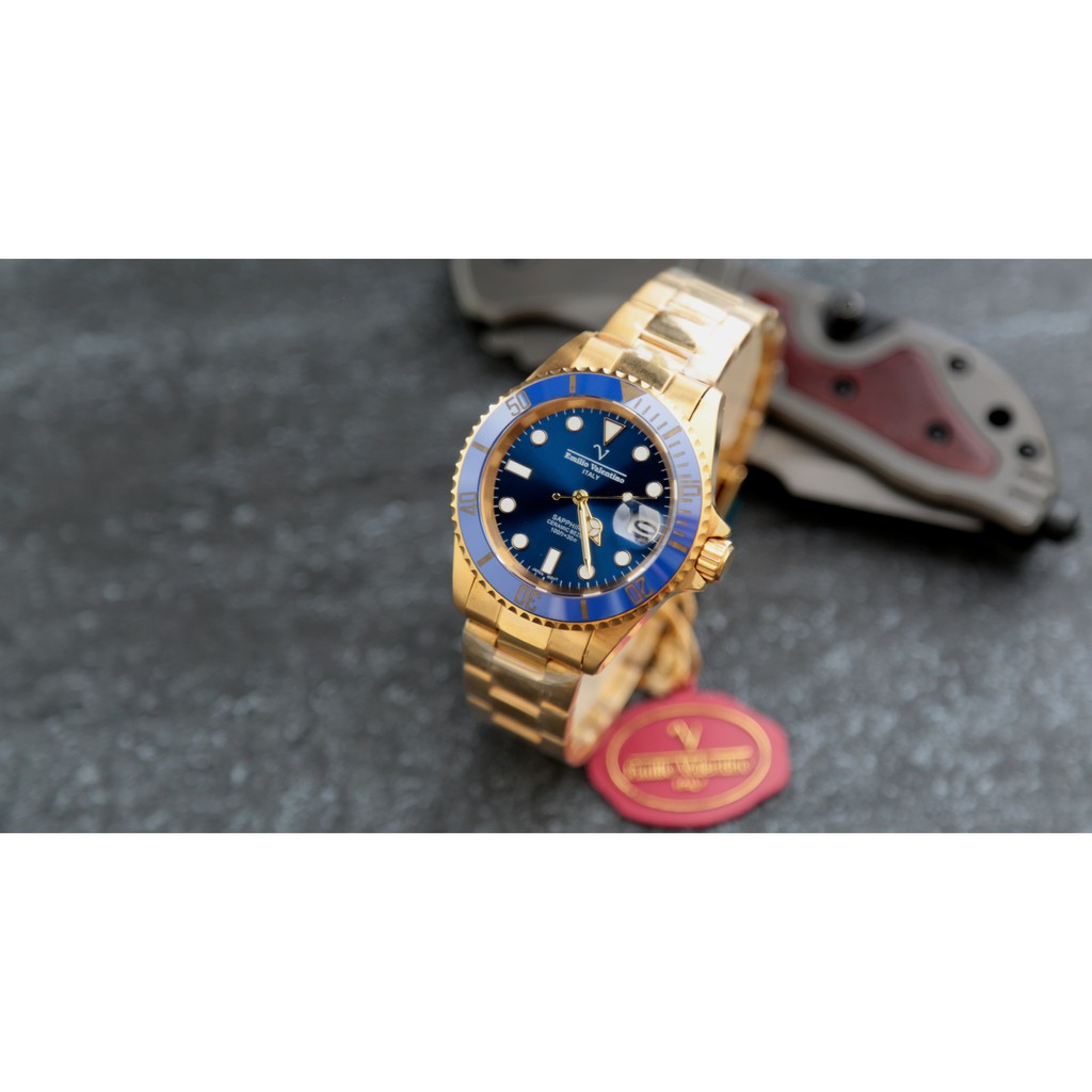 emilio valentino藍陶瓷框藍面金水鬼王submariner日本miyota2315机芯高硬度藍寶石錶鏡