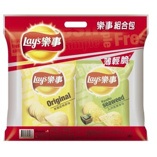 Lay’s 樂事 洋芋片 組合包 (4入) 九州岩燒海苔洋芋片/原味/瑞士香濃起司洋芋片