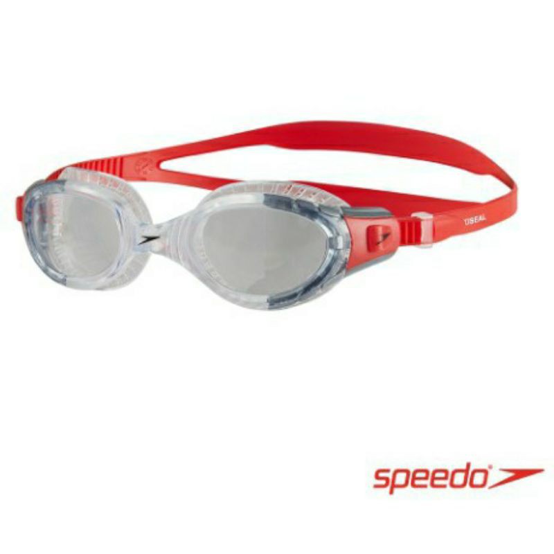 (客訂商品)最新SPEEDO 成人運動泳鏡 Futura Biofuse 透明/紅 透明泳鏡