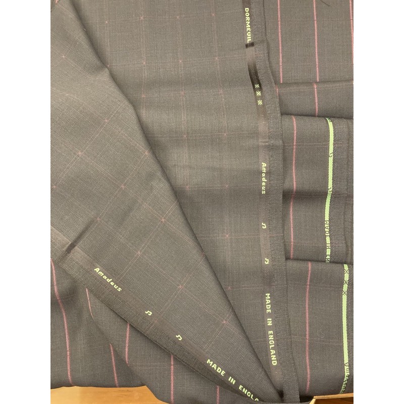 dormeuil fabric 1.7m 約兩碼 navy glen check super 120s 西裝 布料
